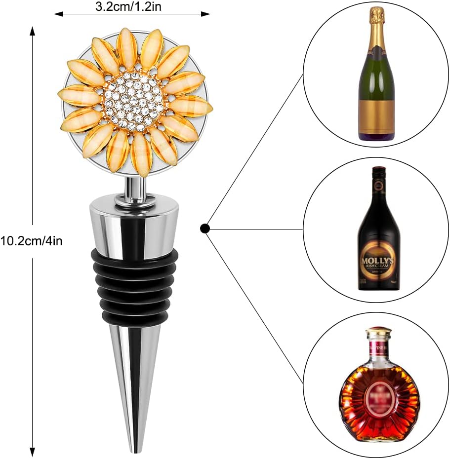 Soleebee 1 paquete de tapones decorativos para vino, delicados tapones de vino con diamantes con motivos de animales y plantas, tapones
