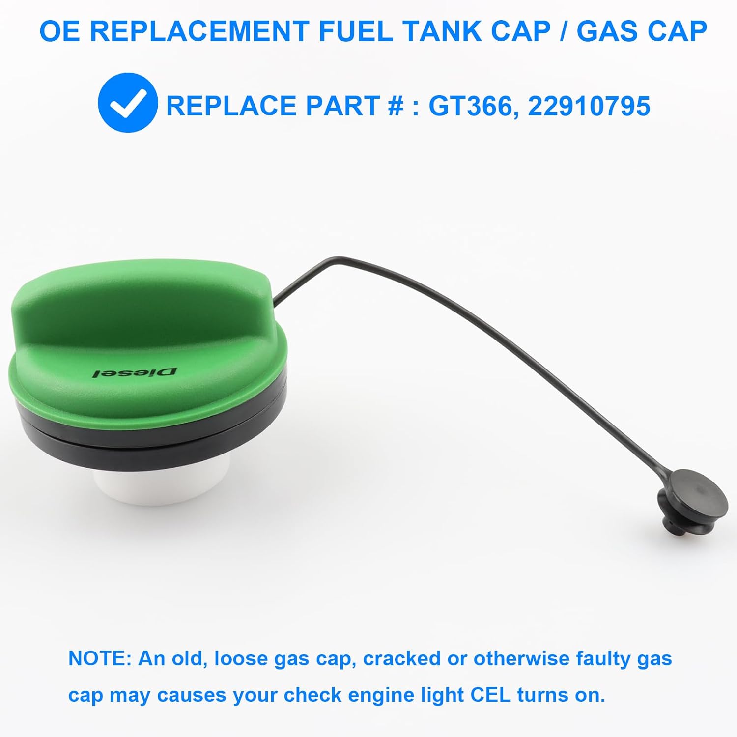 Tapa de gasolina verde de repuesto GT366 compatible con Chevy GMC Duramax Diesel – Silverado Sierra 2500 HD 3500 HD 2016-2019 Suburban 3500 HD,
