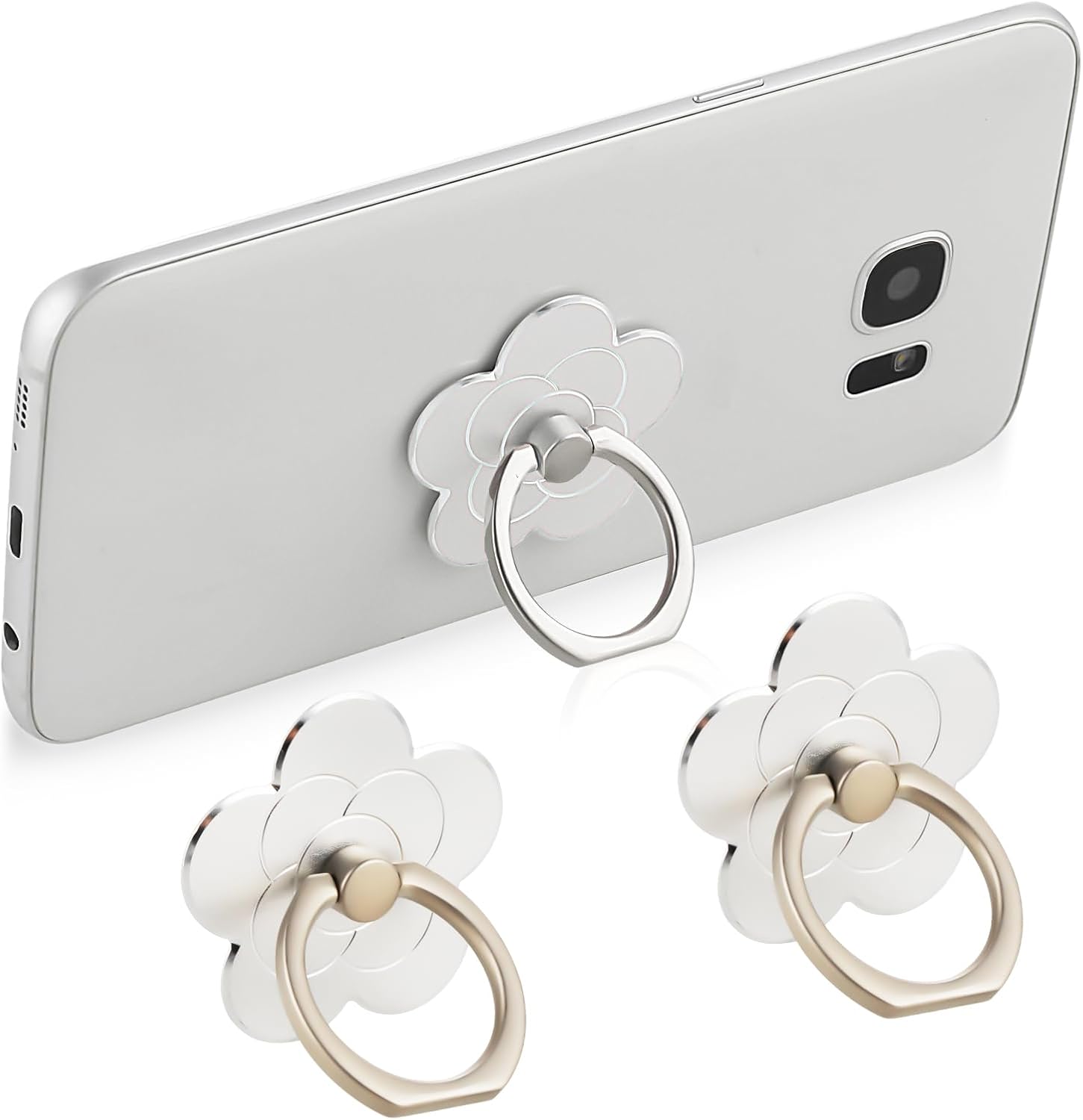 Sibba 2 soportes para anillo de teléfono, soporte de anillo de dedo de flor para teléfono celular, accesorios universales compatibles con teléfono