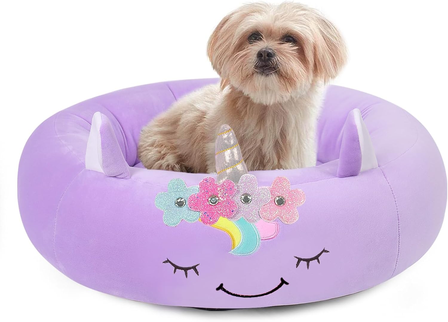 Cama para perro de 24 pulgadas para mascotas, cama de felpa para mascotas, cómoda alfombrilla acolchada para gatos, cuna para perros medianos y