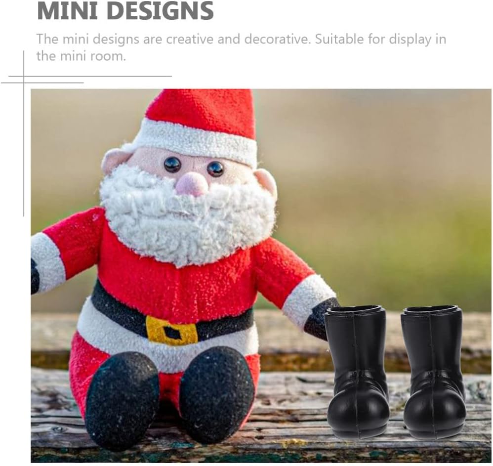 Toddmomy Mini botas de Papá Noel de Navidad, 7 pares de mini zapatos decorativos, botas de tobillo en miniatura, adornos de muñeca de Papá Noel para