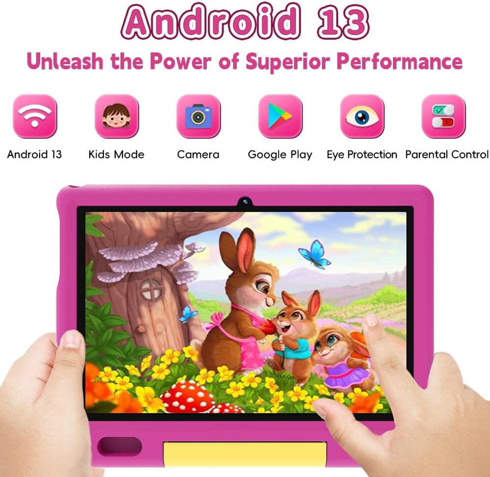 ApoloSign Tablet para niños de 10 pulgadas, tableta Android 13 para niños, 2+32 GB de almacenamiento, aplicaciones educativas preinstaladas con