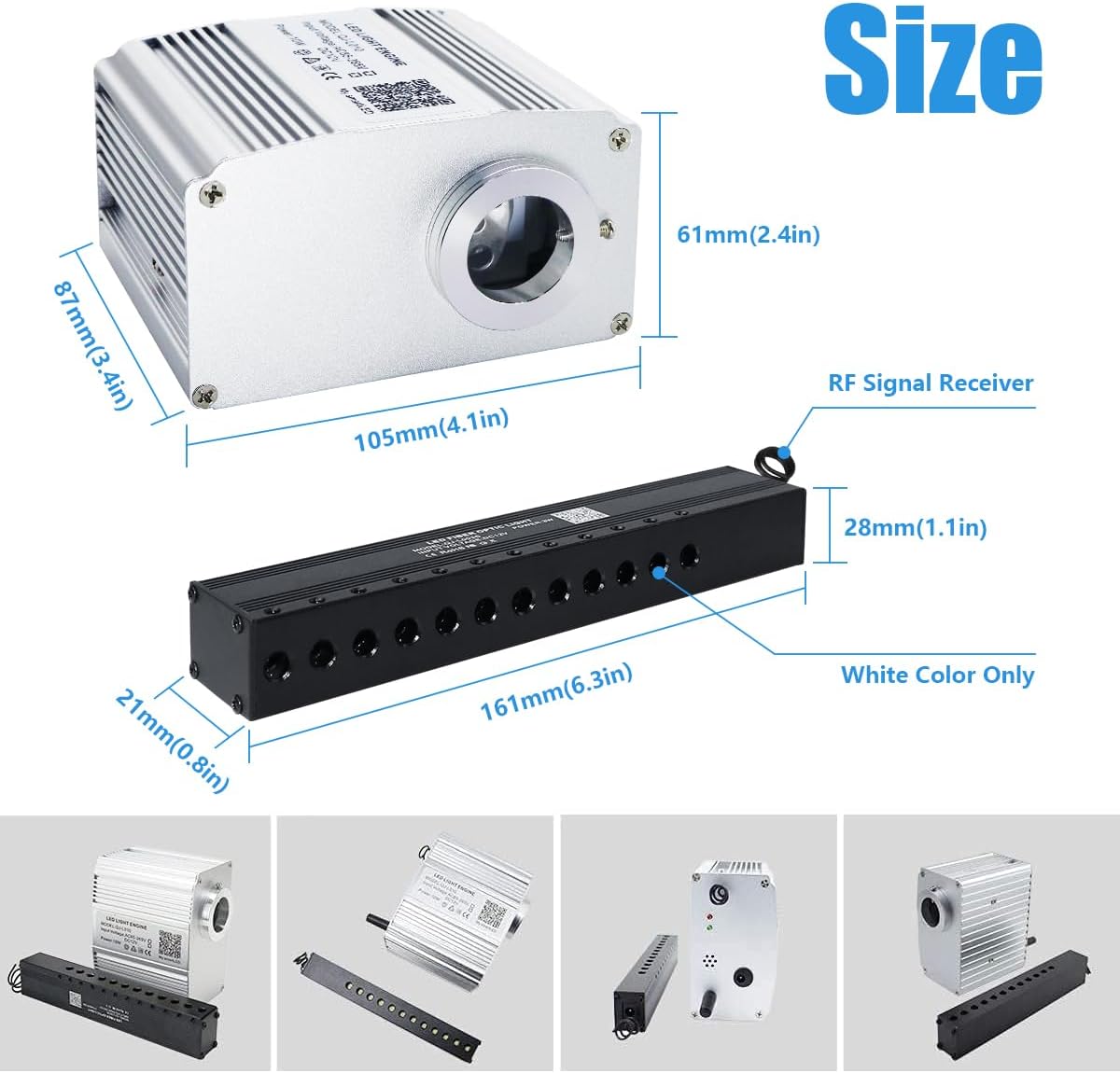 AKEPO – Kit de luz musical RGBW de 10 W, estrella fugaz, fibra óptica, controlada a través de aplicación, para el hogar y el automóvil, 460 unidades