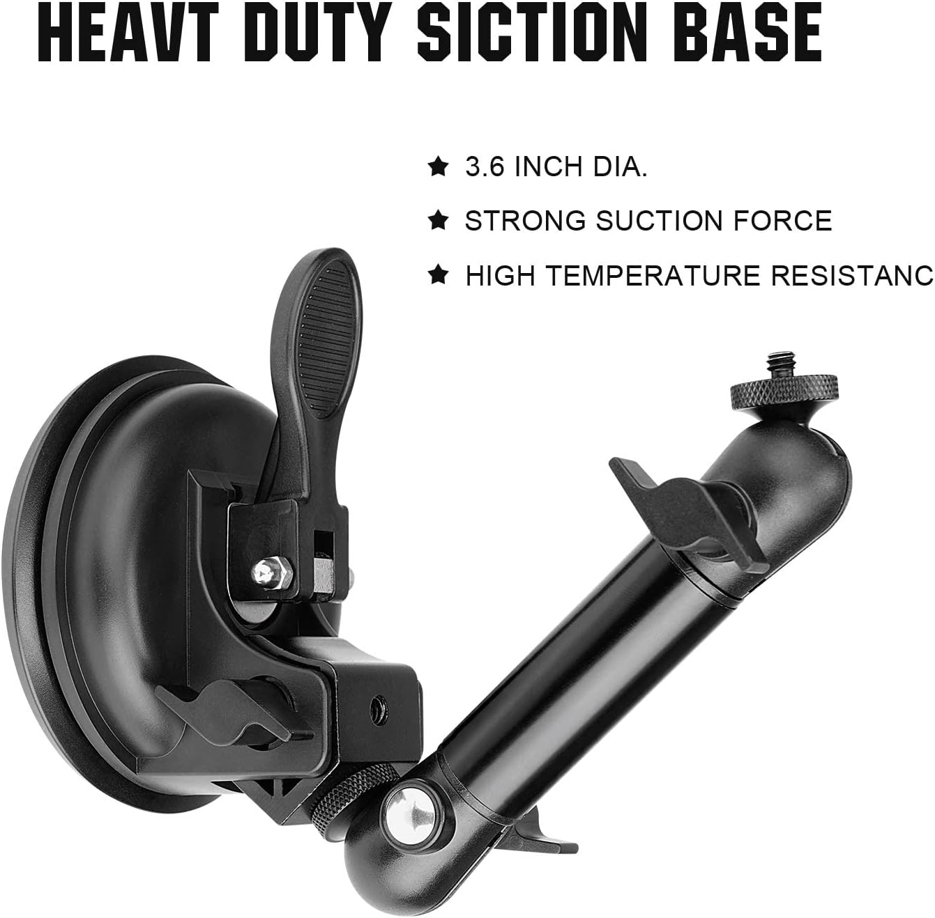 Ventosa resistente de 100 mm + cámara de acción ajustable de doble cabeza de bola para tablero de coche, soporte para automóvil, ventana, soporte