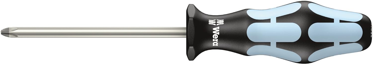 Wera 05032022001 Kraftform – Destornillador Phillips de acero inoxidable 3350 PH, punta láser, cabezal PH 2, longitud de hoja de 4 pulgadas