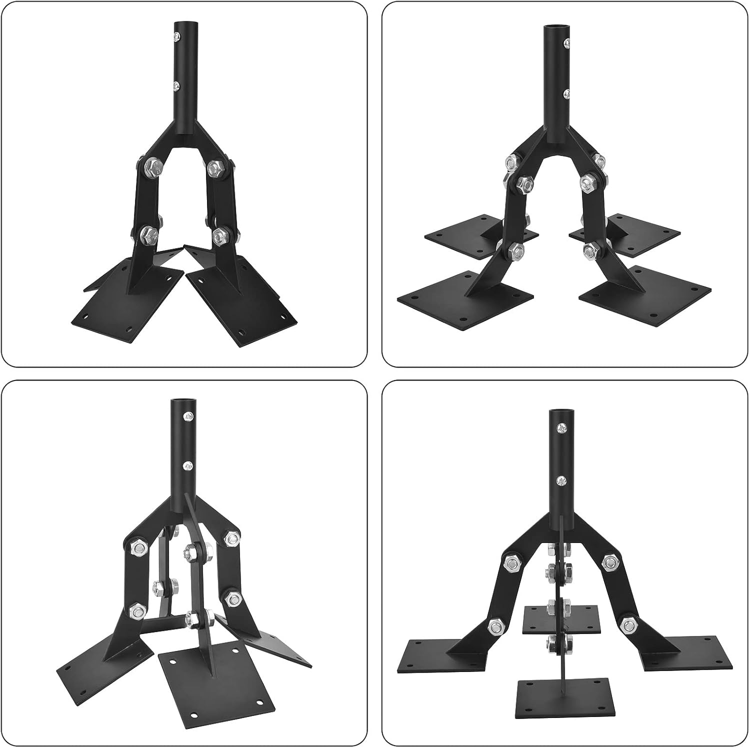 Weathervane – Soporte ajustable para cúpula de acero, para techo con extensión de soportes de montaje, 4 placas