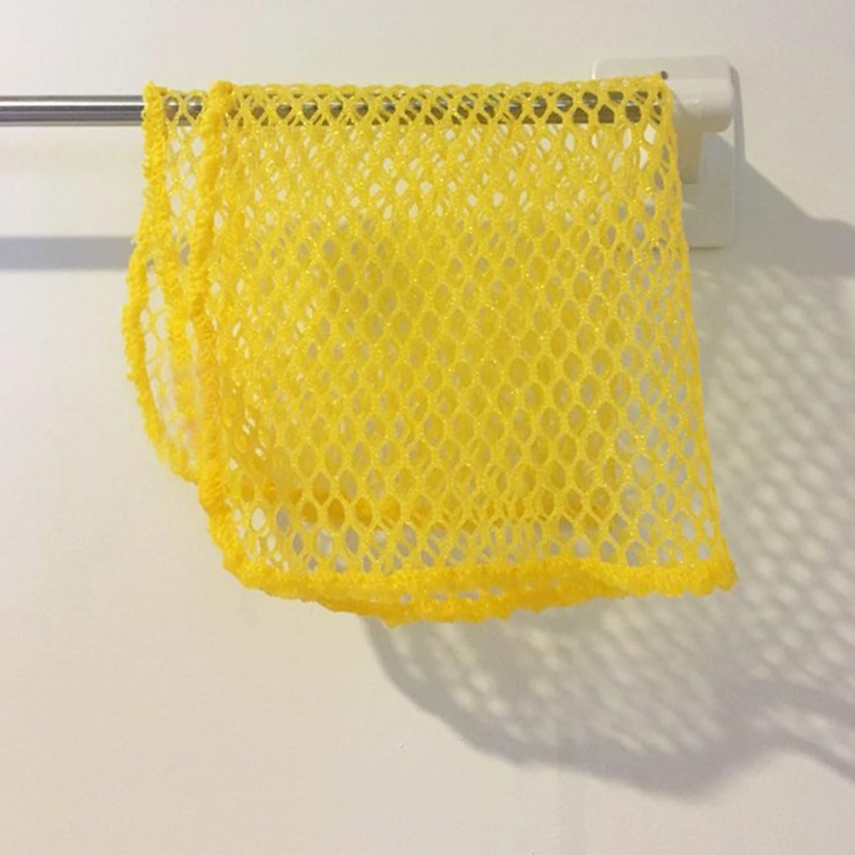 Depurador de malla de 5 piezas, perfecto para lavar platos, secado rápido, no más esponjas con olor de 11.5 x 11.5 pulgadas (rosa 2+amarillo 3)