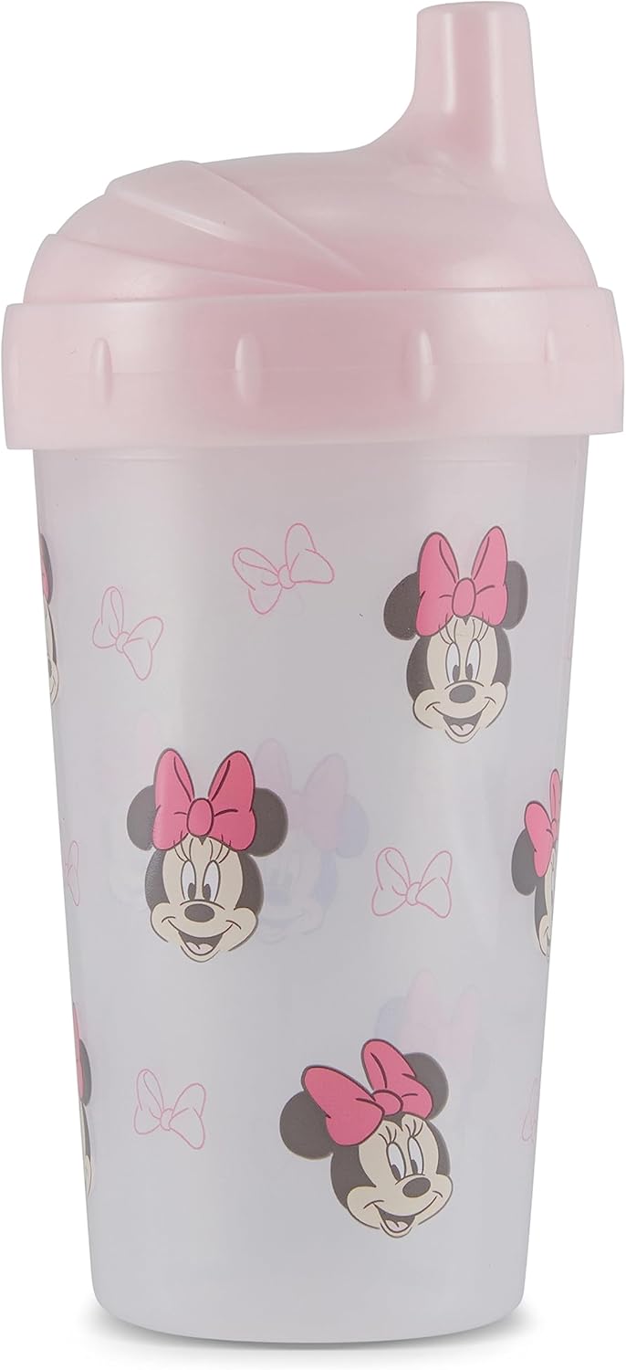 Vasos para sorber para niñas  10 onzas de Minnie Mouse Cup Pack de dos con popote y tapa  Botella de agua de viaje azul duradera a prueba de fugas