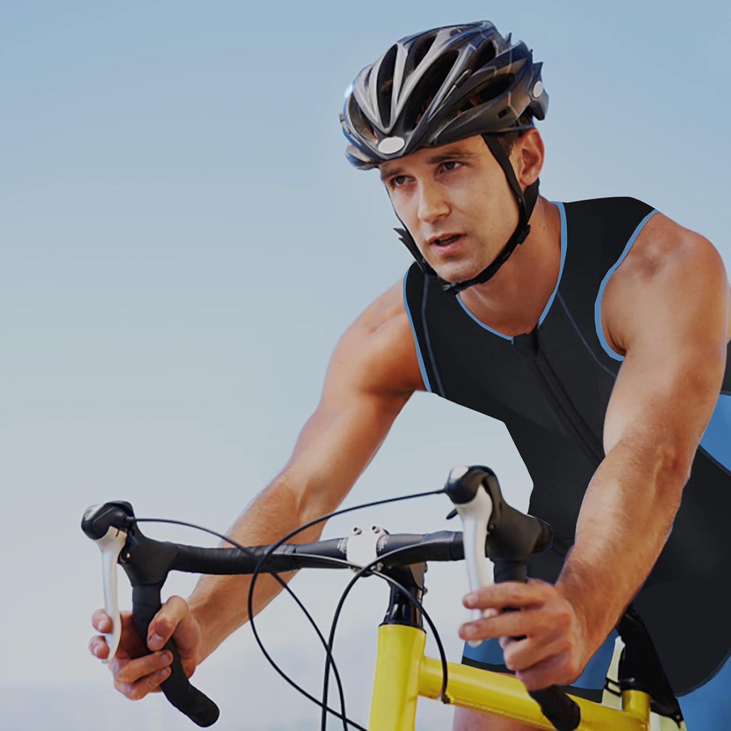 Trajes de triatlón para hombre, de una sola pieza, sin mangas, traje húmedo para correr, ciclismo, natación
