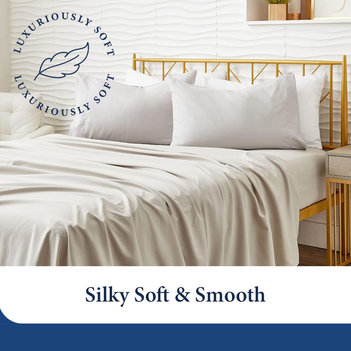 Cosy House Collection – Juego de sábanas de bambú de lujo, mezcla de ropa de cama hipoalergénica de fibra de bambú natural, tela hipoalergénica