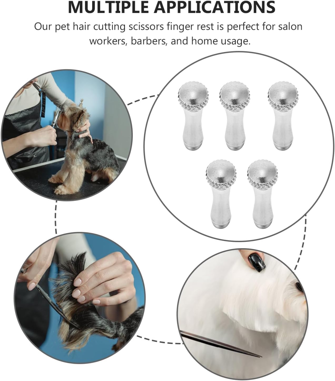 VILLCASE Tijeras para uñas de cola, piezas de tijera, soporte de dedo, repuesto para peluquería, suministros de cosmetología, herramientas de
