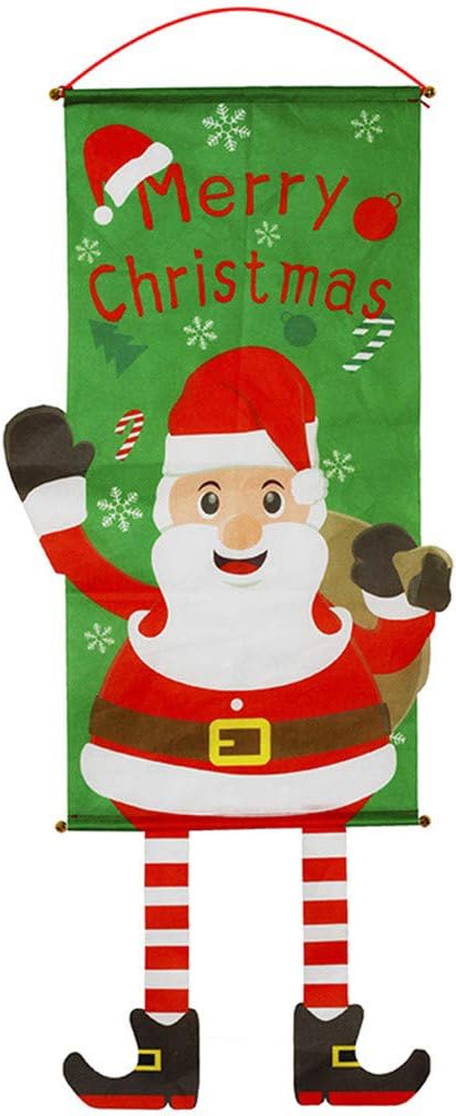 Decoraciones de Navidad, adorno de Feliz Navidad, bandera de Papá Noel, bandera, puerta, ventana, decoración colgante, regalos de Papá Noel, adornos