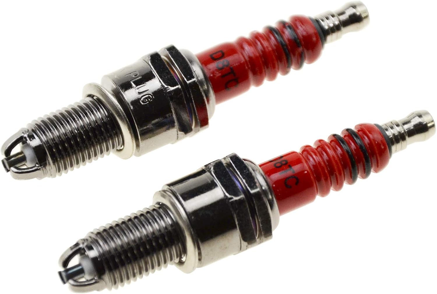 WOOSTAR D8TC Bujía con 3 electrodos de repuesto para ciclomotor de 4 tiempos, 125 cc, 150 cc, 200 cc, 250 cc, ATV, motocross, Go Kart, scooter,