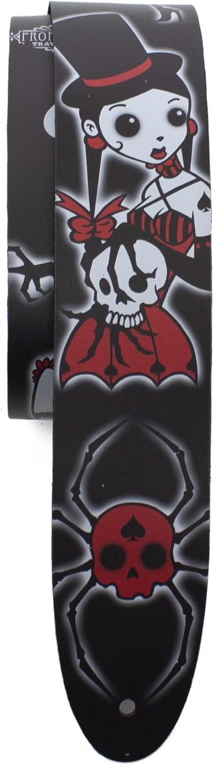 Perri’s Leathers, correa oficial de David Bolt Magic Spades para guitarra, de cuero, directa a la serie de cuero, antideslizante, ajustable de 42.5