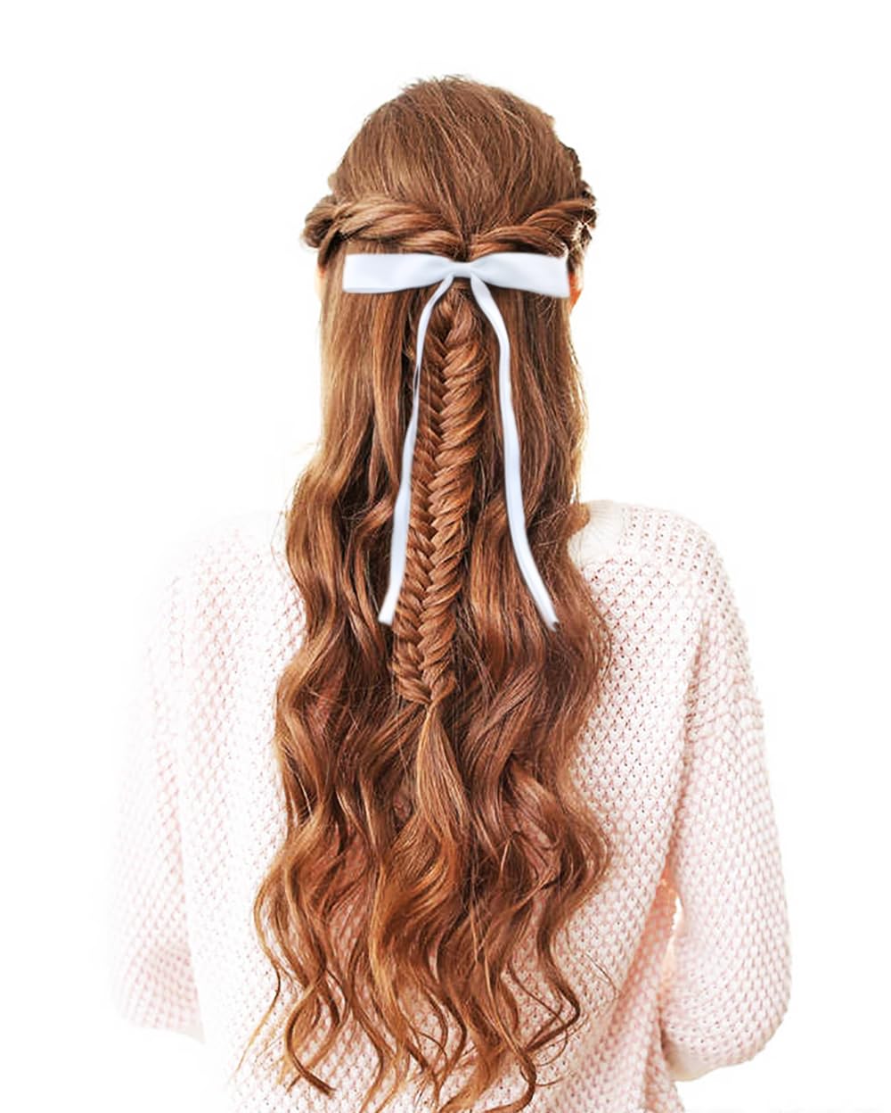 Pinza de cinta para el cabello para mujer, diseño de ángel Penta, 2 piezas, lazo para el pelo, borla con borla de cocodrilo, accesorio decorativo