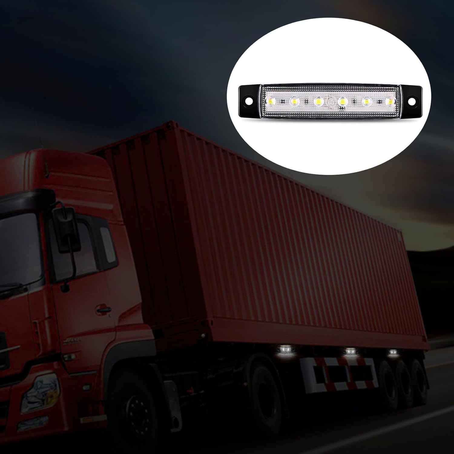 Pack-10 – Luz indicadora LED para automóvil, 6 luces LED de 3.9 pulgadas, luz indicadora de señal delantera y trasera, para remolque, camión,
