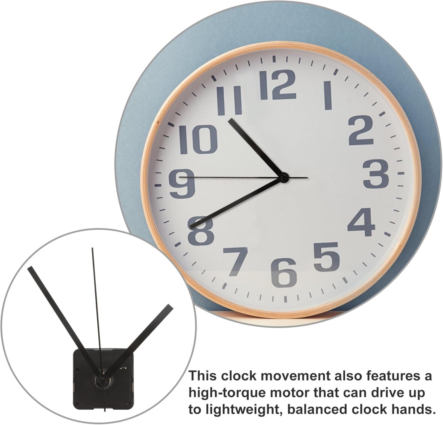 DECHOUS Kit de herramientas mecánicas Reloj de pared grande Reloj de pared de metal Reloj silencioso Movimiento Reloj de cuarzo Mecanismo de reloj