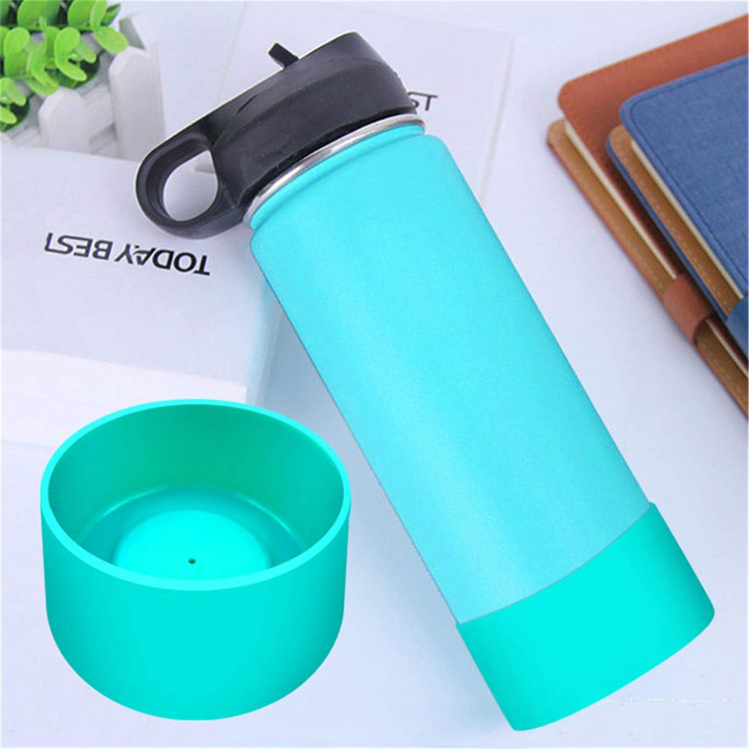 FLYOGA Bota protectora de silicona para Hydro Flask de 12 a 40 onzas estándar y de boca ancha, funda inferior antideslizante sin BPA para botella de