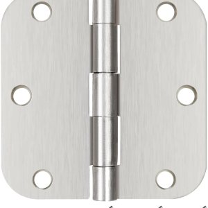 Bisagras para puerta interior, níquel cepillado, paquete de 3 bisagras redondeadas para puerta de dormitorio, níquel satinado, 3.5 x 3.5 pulgadas, Bisagras para puerta interior, níquel cepillado, paquete de 3 bisagras redondeadas para puerta de dormitorio, níquel satinado, 3.5 x 3.5 pulgadas,