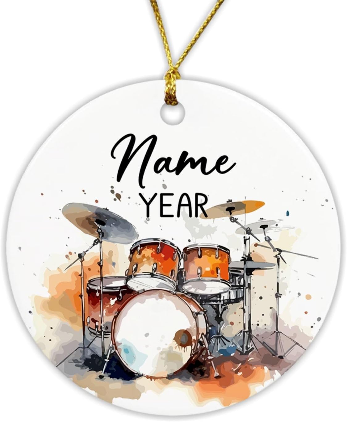 Adorno personalizado con nombre, adorno para árbol de Navidad 2023, adorno de Navidad personalizado para bateristas de banda, amantes de la batería,