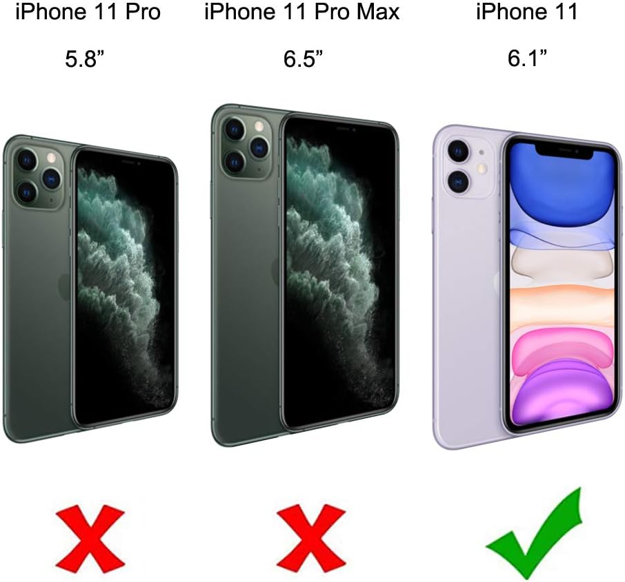 uCOLOR Funda compatible con iPhone 11 de 6.1 pulgadas, funda protectora de silicona TPU suave y delgada, a prueba de golpes, compatible con iPhone