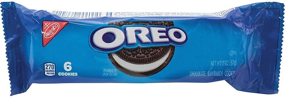Nabisco 40600 Galletas Oreo, rellenas con crema de vainilla, bolsas de 1.8 onzas, 12BX