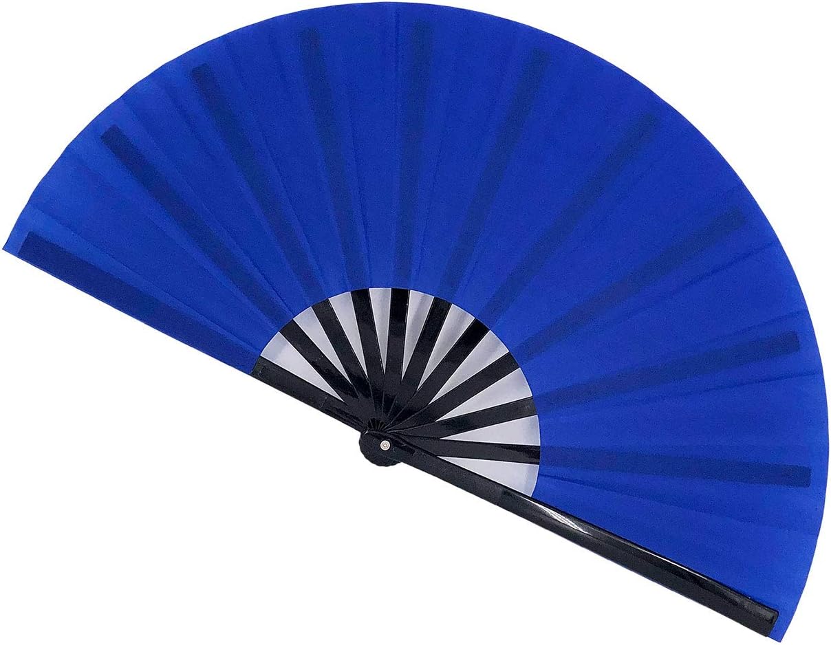 Abanicos plegables grandes, abanicos de mano para mujeres y hombres, ventiladores plegables de mano japoneses chinos para festivales de música, EDM,