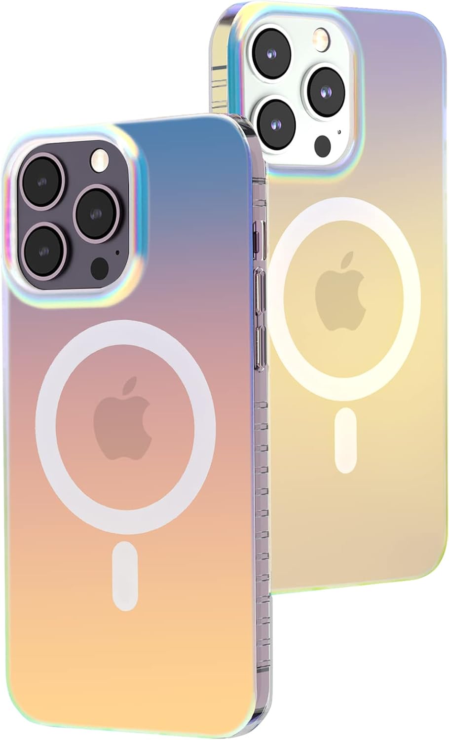 Dosanlues Funda magnética para iPhone 15 Pro holográfica iridiscente, compatible con Magsafe Funda protectora delgada translúcida mate para iPhone