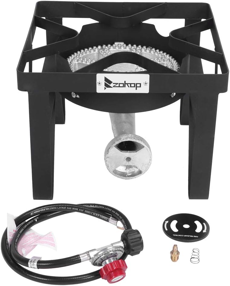 Quemador de propano para exteriores, estufa de propano de 200,000 BTU con regulador de 0-20 PSI, quemadores al aire libre para cocinar quemador de