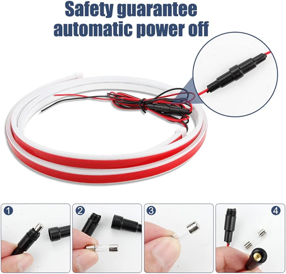 Tira de luz LED para capó de automóvil, 59 pulgadas, kit de faros de arranque dinámico exterior para cubierta de motor de automóvil, lámparas