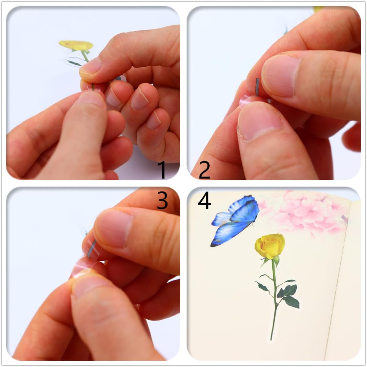 Calcomanías temáticas de flores prensadas, 360 piezas, suministros botánicos florales para álbumes de recortes, calcomanías retro de resina para