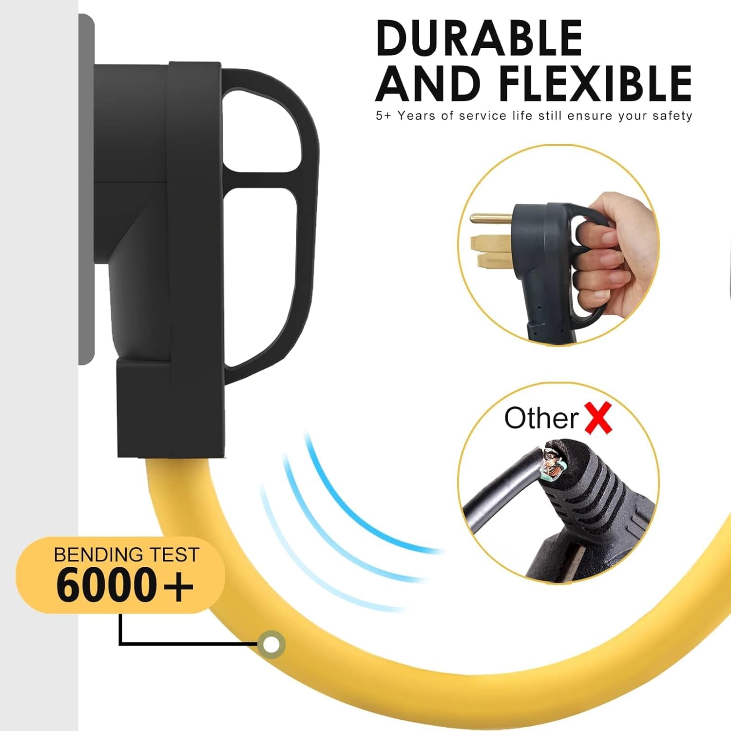 240 V a 120 V NEMA 14-50P a 5-15R5-20R Adaptador de hoja en T 12AWG STW cables de cobre RV Generador Adaptador de cable de alimentación 50 Amp a 20