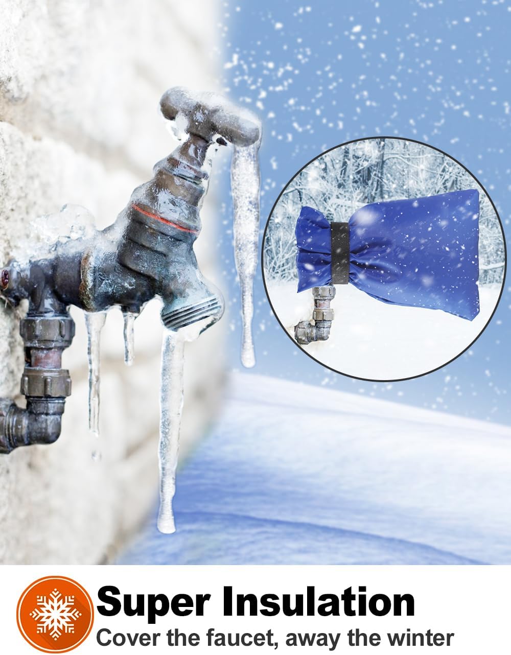Fundas de grifo para exteriores para invierno, Pro 10 pulgadas de alto x 7 pulgadas de ancho, cubierta exterior de grifo protección contra