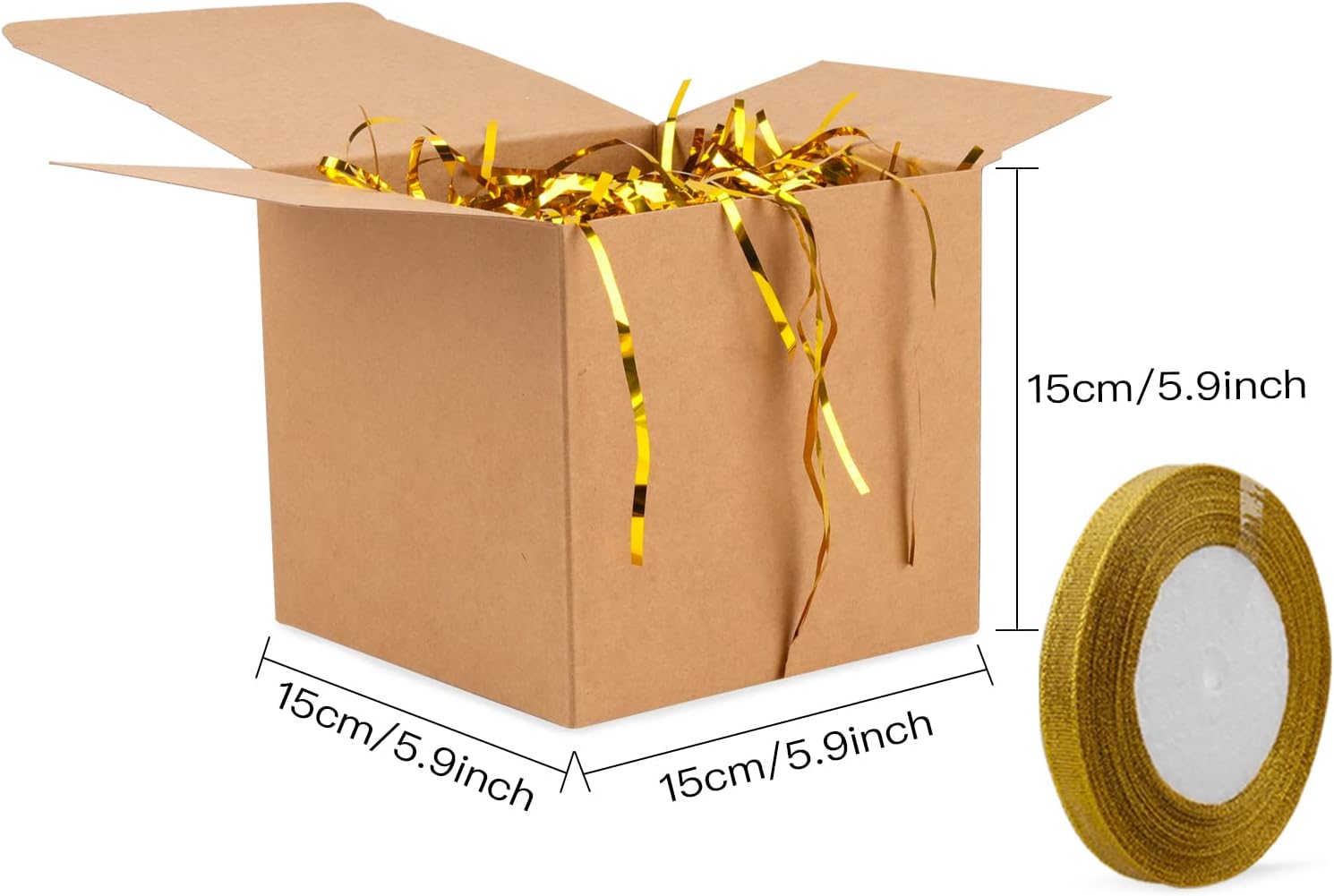 Lainrrew 15 cajas de regalo, caja de regalo degradada con tapa, cajas de regalo de papel kraft reciclado, cajas de regalo de dama de honor, caja de