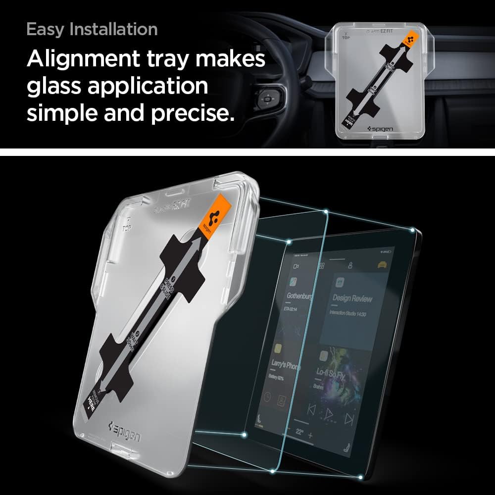 Spigen GlasTR EZ FIT – Protector de pantalla de vidrio templado diseñado para Polestar 2 (2021202220232024) Pantalla táctil de tablero de