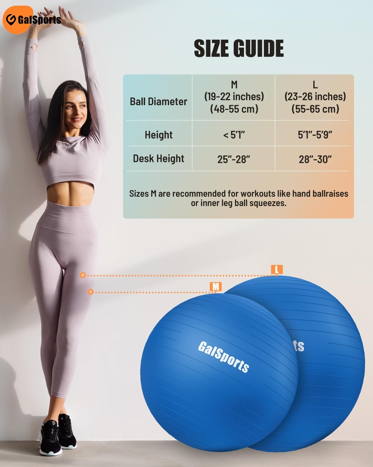 Yoga Ball Exercise Ball for Working Out, Anti-Burst and Slip Resistant Stability Ball, Swiss Ball for Physical Therapy, Exercise Ball Chair, Home