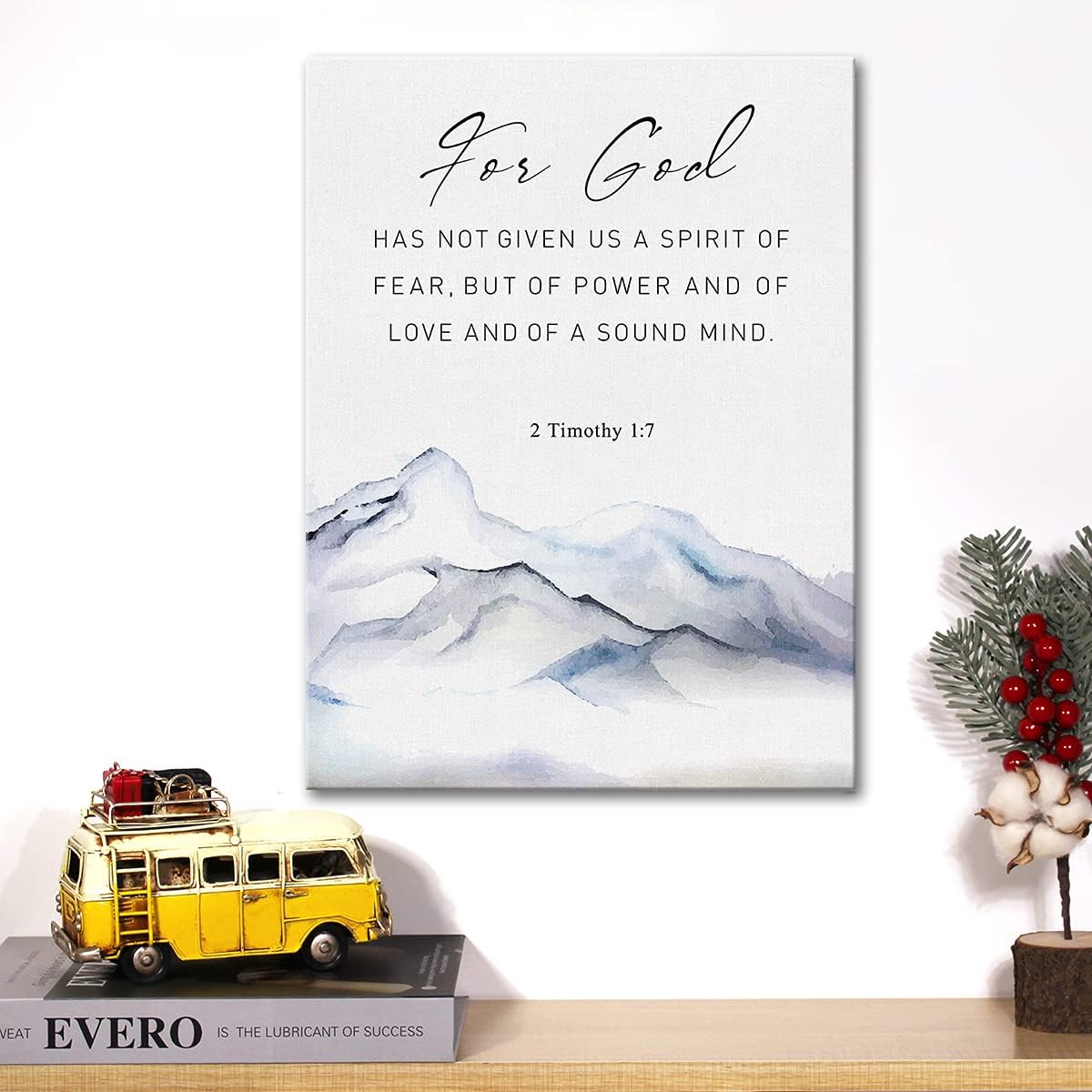 Lienzo decorativo cristiano para pared, con texto en inglés For God Has Not Given Us the Spirit of Fear 2 Timoteo 2 Timoteo 17 (For God Has Not