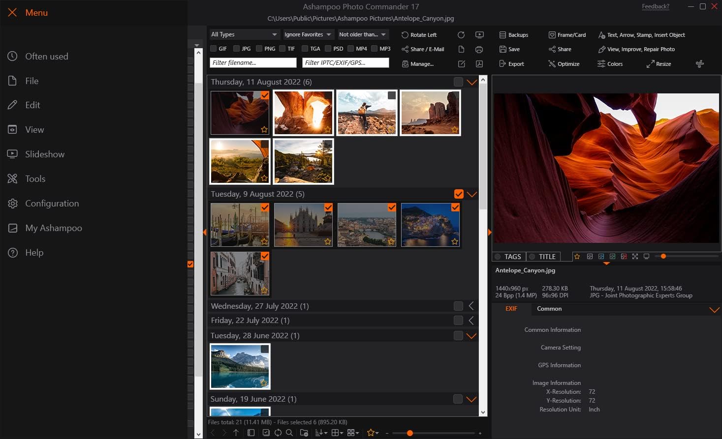 Photo editing software compatible with Windows 11, 10  view, edit, enhance and organize your photos  more than 200 features (collages, slideshows
