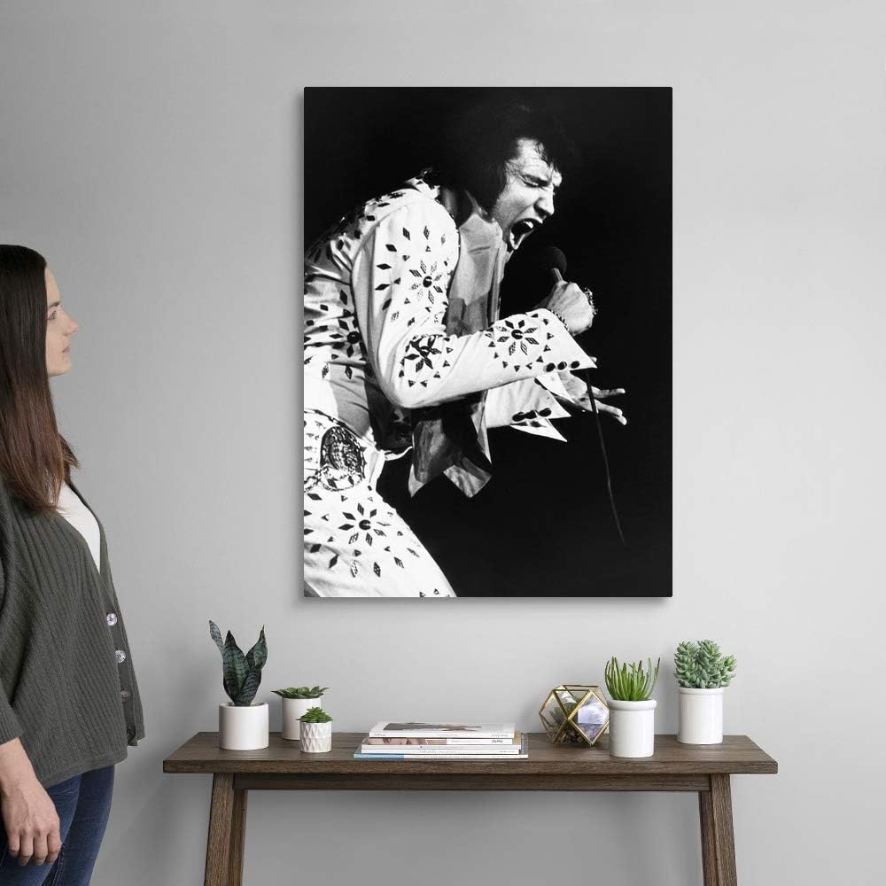 GREATBIGCANVAS Elvis On Tour, Elvis Presley, 1972 – Lienzo decorativo para pared, diseño de celebridades para decoración del hogar, 26 x 36 x 1.5
