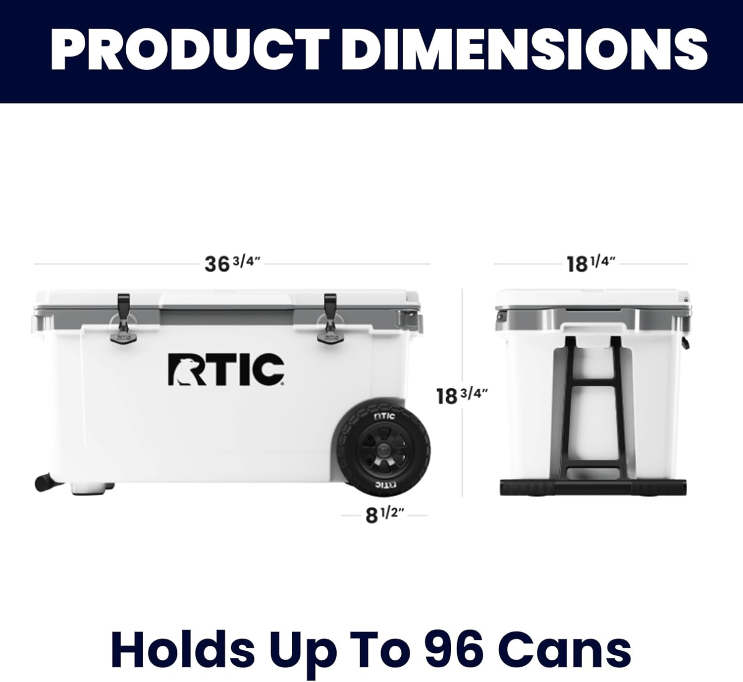 RTIC Enfriador de ruedas ultraligero de 72 cuartos de galón, con aislamiento duro, portátil, para playa, bebidas, bebidas, campamento, picnic,