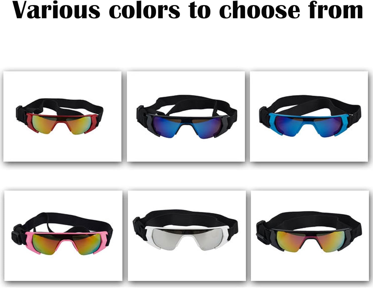 Gafas de sol para perros de raza pequeña, correa ajustable, resistente al viento, anti-UV, para perros, protección ocular al aire libre, color rojo