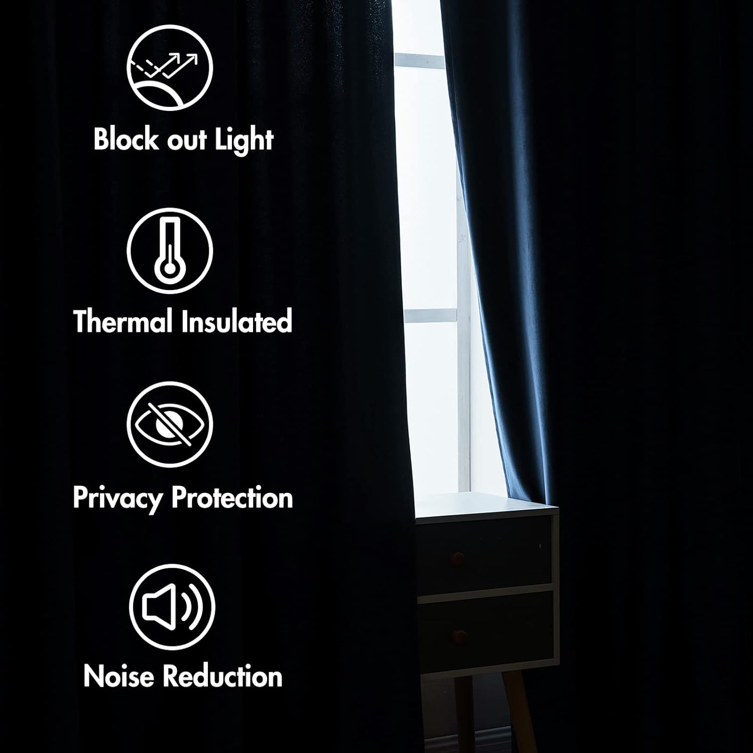 MIULEE Cortinas de terciopelo de 63 pulgadas de largo, 2 paneles de cortinas opacas de lujo para dormitorio, sala de estar, cortinas de ventana