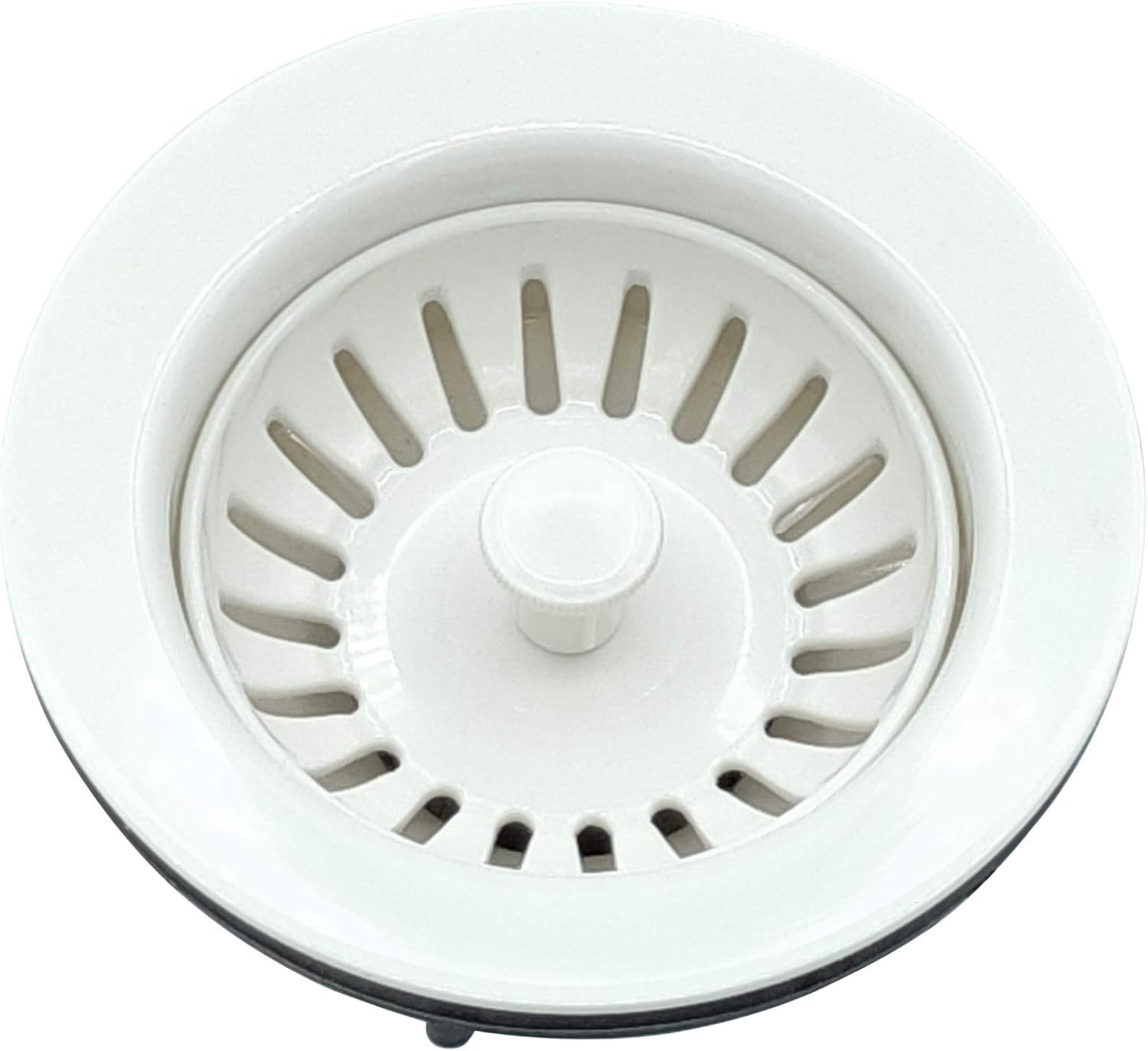 Colador de cesta de 4 pulgadas de plástico ABS para fregadero de cocina con montaje de colador extraíble y tapón de goma, ajuste universal, 3-12,