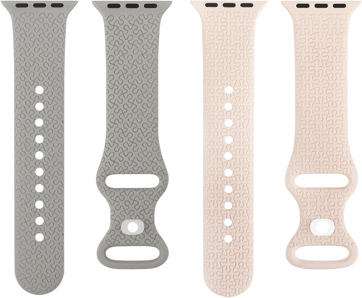 Paquete de 2 correas de repuesto con diseño de rompecabezas grabadas divertidas compatibles con Apple Watch Band de 1.496 in 1.575 in 1.614 in 1.654