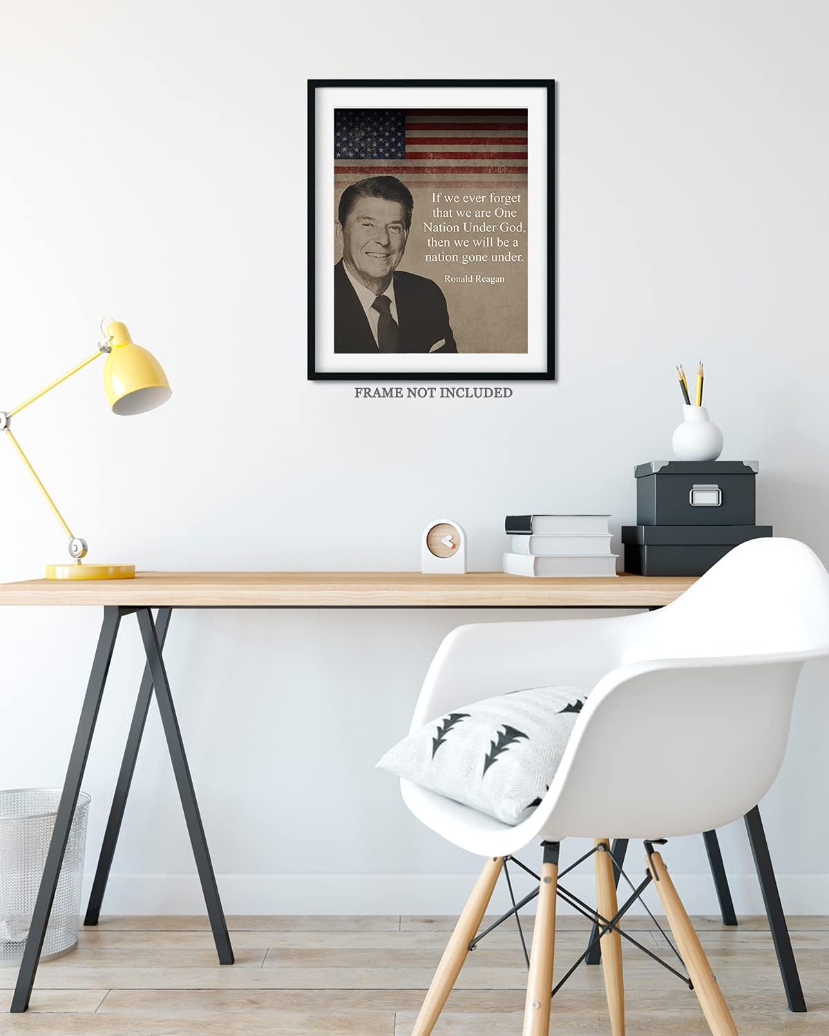 Govivo Ronald Reagan Historic Quote – Impresión artística de decoración de pared del presidente patriótico estadounidense, obra de arte sin marco