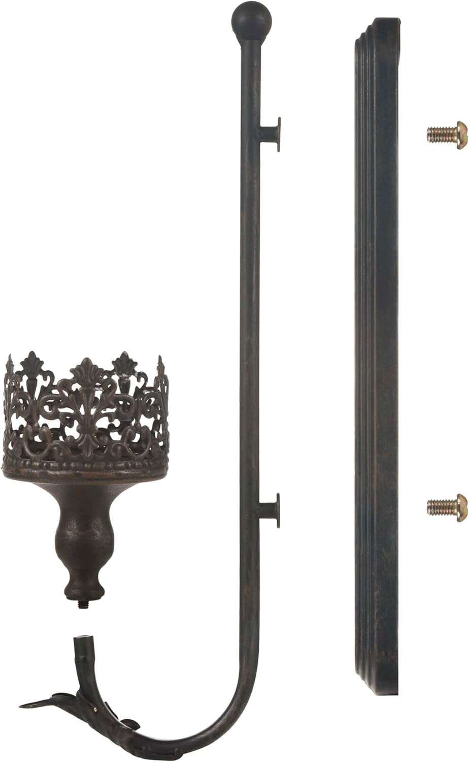 We Moment Juego de 2 candelabros de pared de metal, portavelas de pared negro, moderno candelabros de pared colgantes, corona retro para sala de