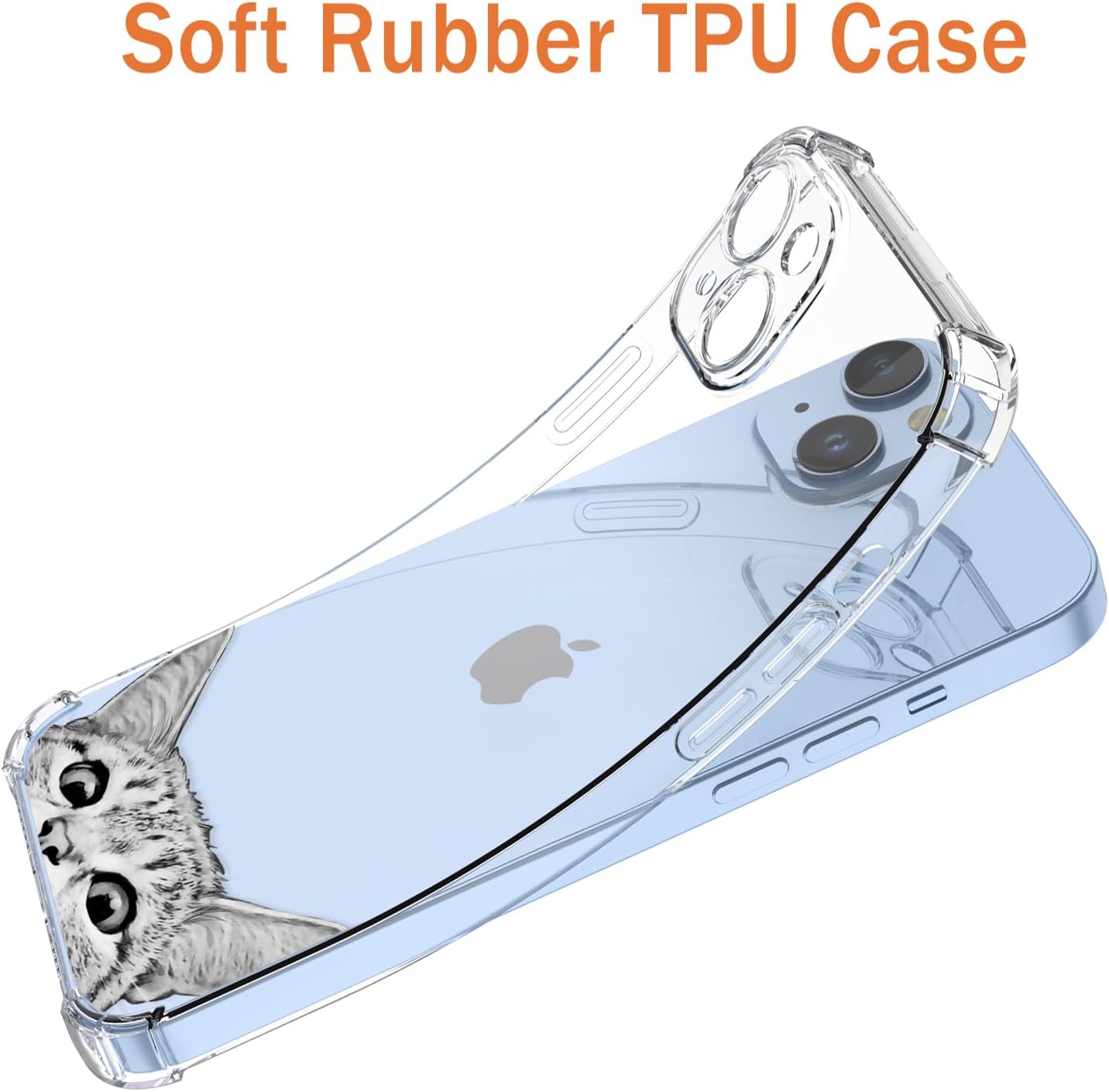 Funda transparente para Moto G Stylus 2021 con bonito diseño de gato de dibujos animados, TPU suave, a prueba de golpes, antiarañazos, funda
