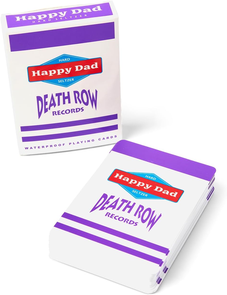 Happy Dad x Death Row – Juego de cartas de plástico impermeable para cartas de póquer, noche de juegos de cartas, portón trasero, playa, fiesta en