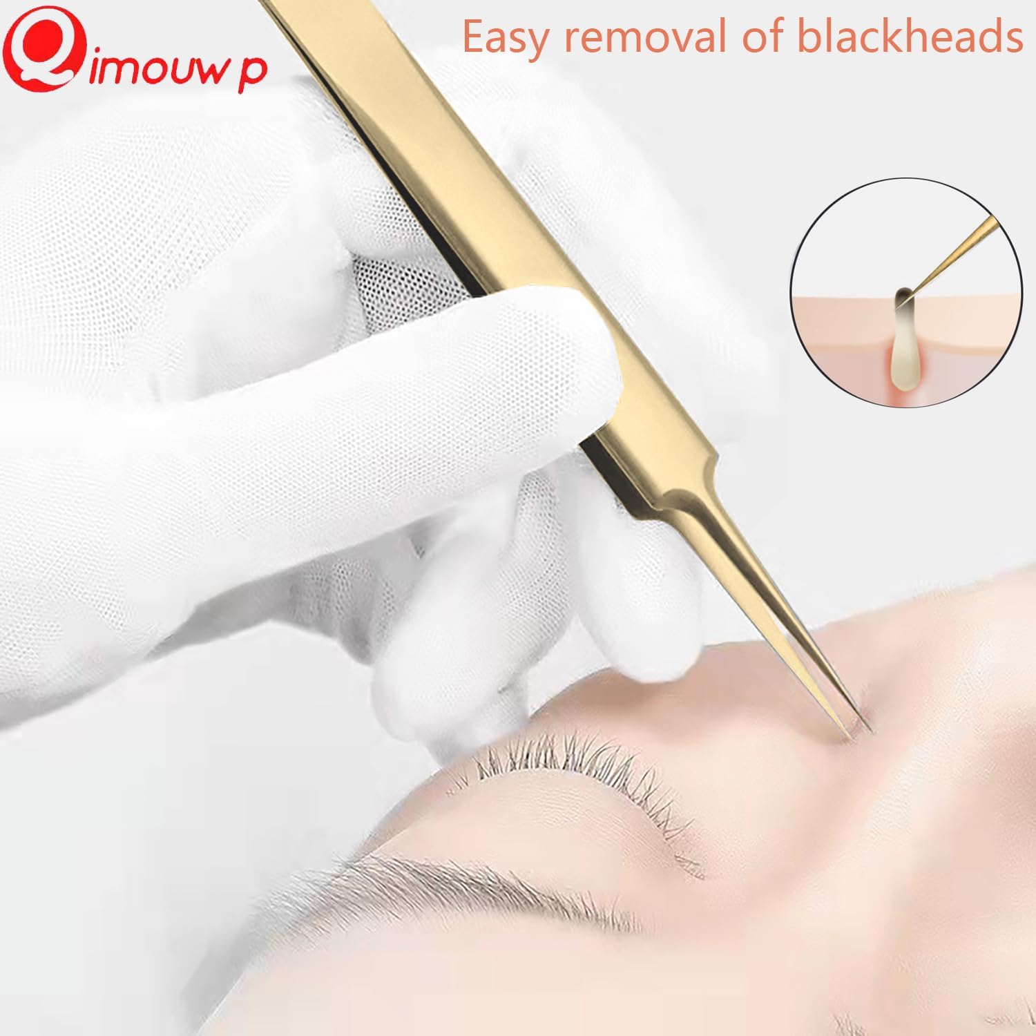 Herramienta de eliminación de puntos negros, kit de herramientas de 16 piezas, juego de pinzas para depilación de cejas, espinillas, manchas, acné,