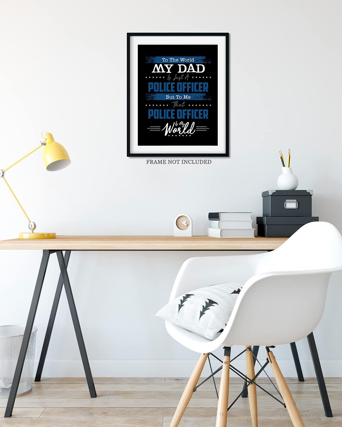 To The World My Dad – Impresiones policiales – Regalos de oficial de policía de hijo o hija – Regalo de héroe de policía – Decoración de pared de